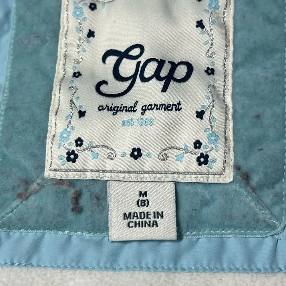 Gap Kids Girls Blue Puffer Coat Fleece Outerwear Size M(8) No Hood See Desc